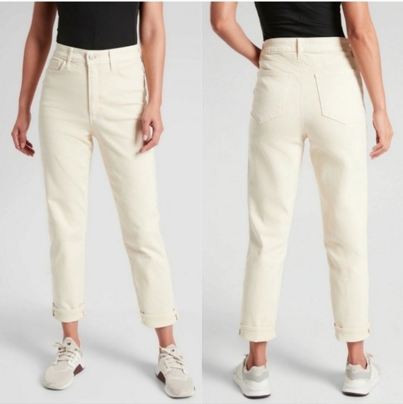 ATHLETA Flex Straight Ankle Jean In Bone. Size 4 - Picture 3 of 12